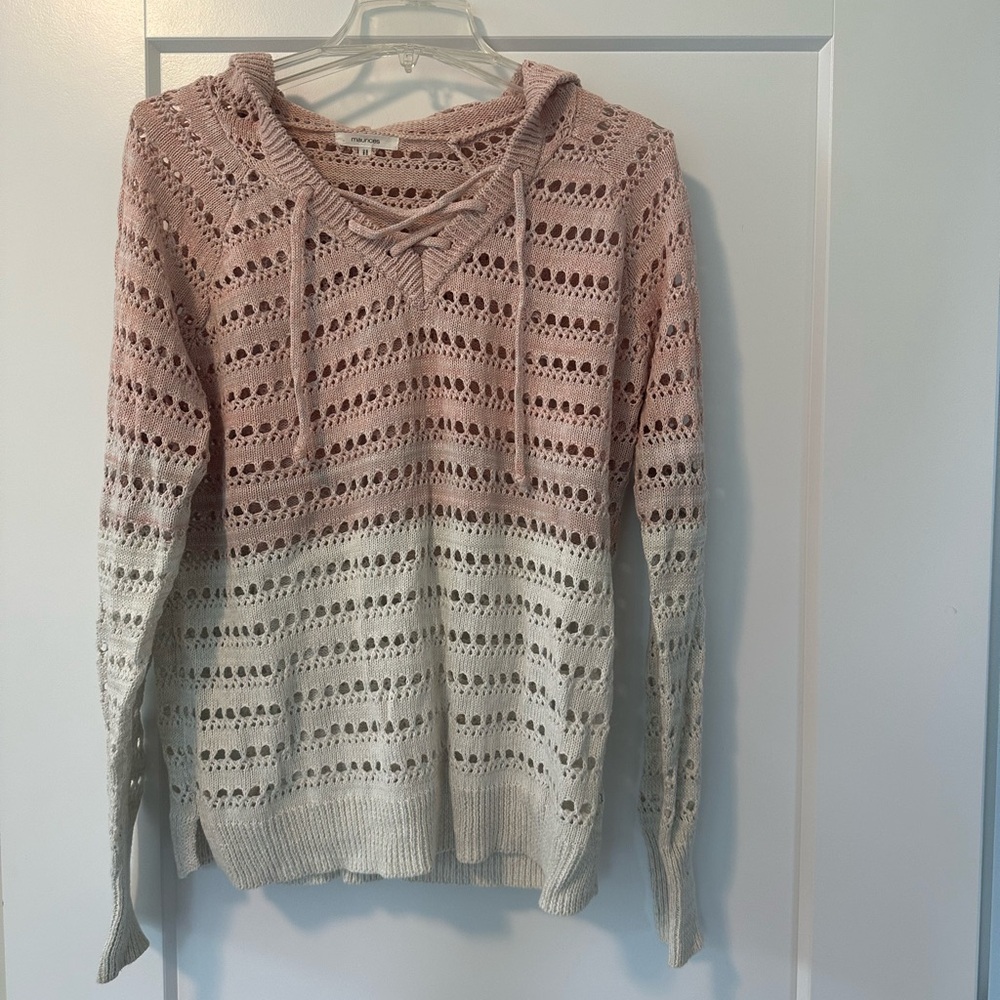 Women's Pink and Cream Knit Sweater